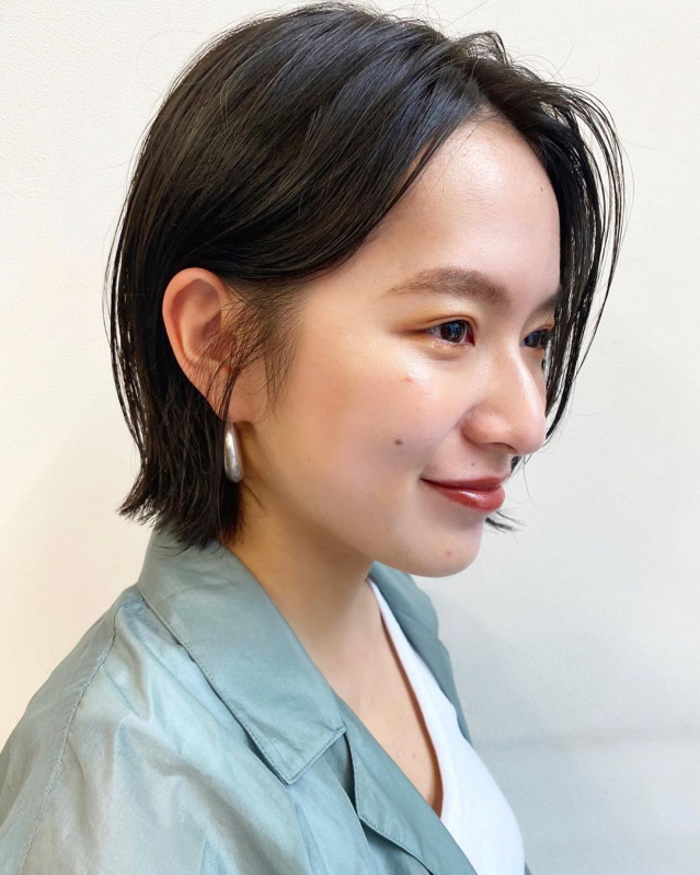 ショートボブの黒髪おすすめスタイル 顔型別に似合わせヘアご紹介 Mamagirl ママガール